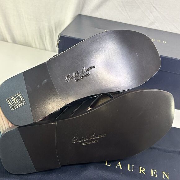 Ralph Lauren PURPLE LABEL Men Stirrup Sandal Brown Burnished Calf Leather Sz 10D main image 8